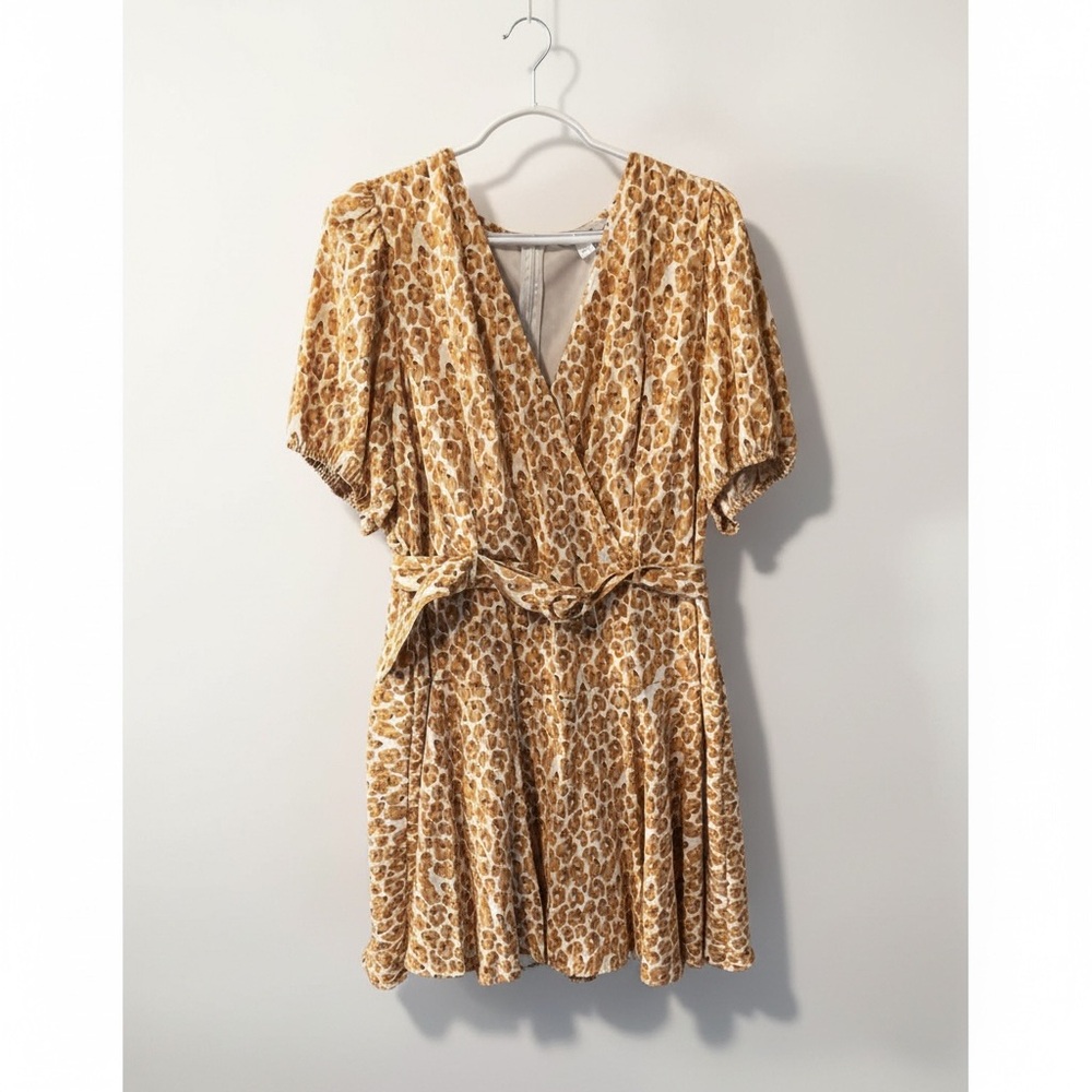 Nine West Abstract Floral Faux Wrap Dress XXL VGUC